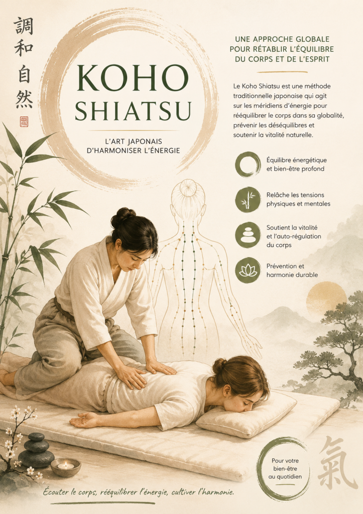 Illustration d’une séance de Koho Shiatsu